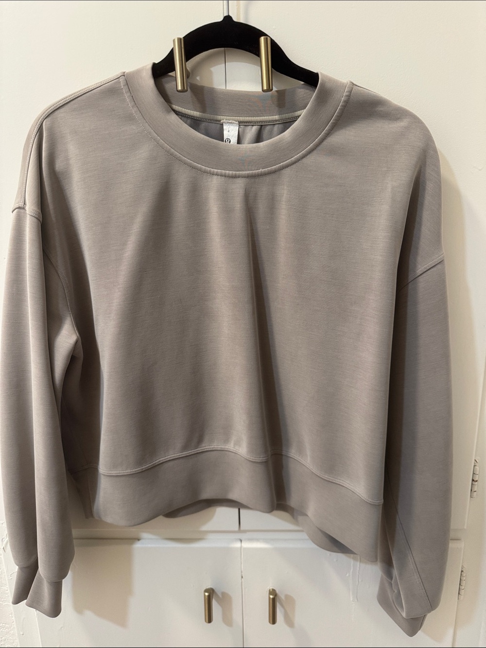 lululemon athletica Cropped Crewneck Sweatshirt in Taupe Gray